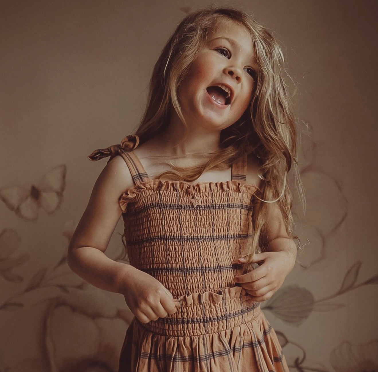 TOCOTO VINTAGE - Checkered Ruched Top (3M)