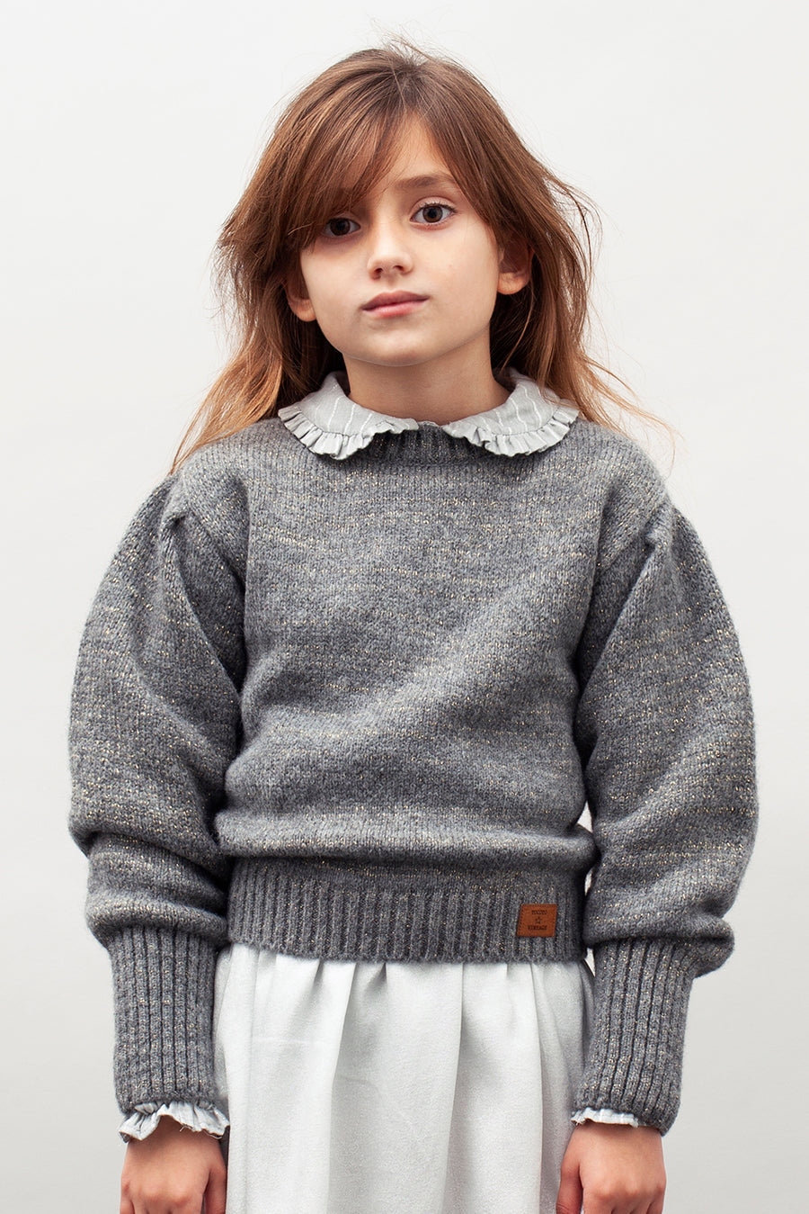 TOCOTO VINTAGE - Balloon Sleeve Lurex Sweater (6Y)
