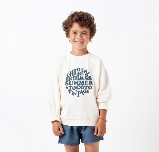 TOCOTO VINTAGE - Children of Endless Summer Sweater Cream (3M)