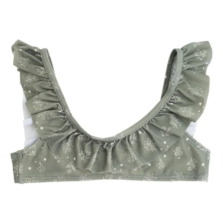 TOCOTO VINTAGE - Flower Green Frill Bikini Set (6Y)