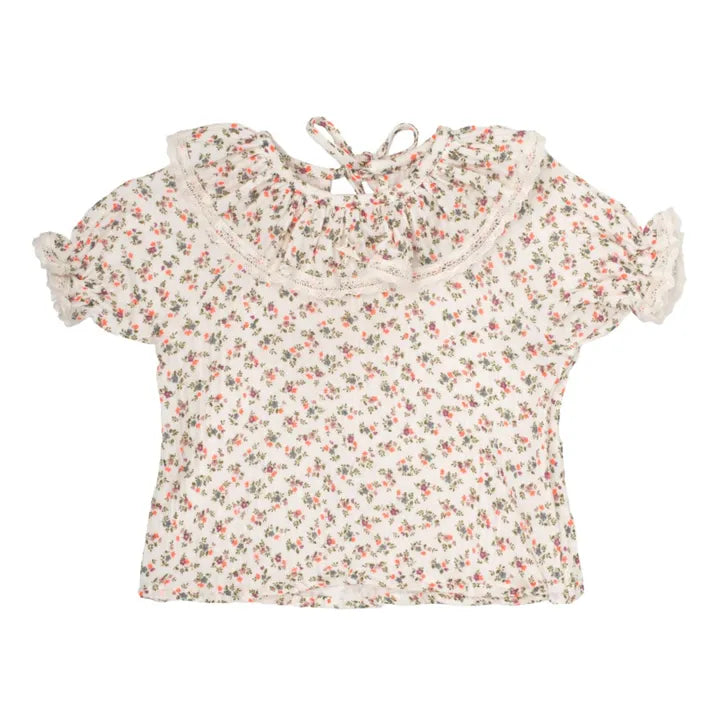 TOCOTO VINTAGE - Floral Blouse and Tulle Skirt Bloomer Set (3M)