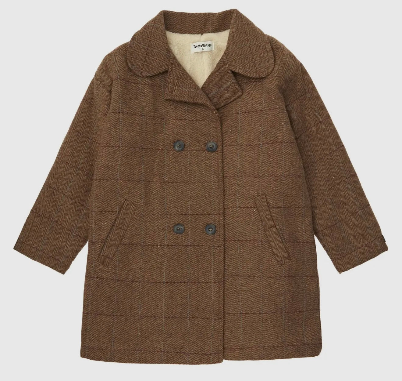 TOCOTO VINTAGE - Harry’s Checkered Straight Coat (6Y)