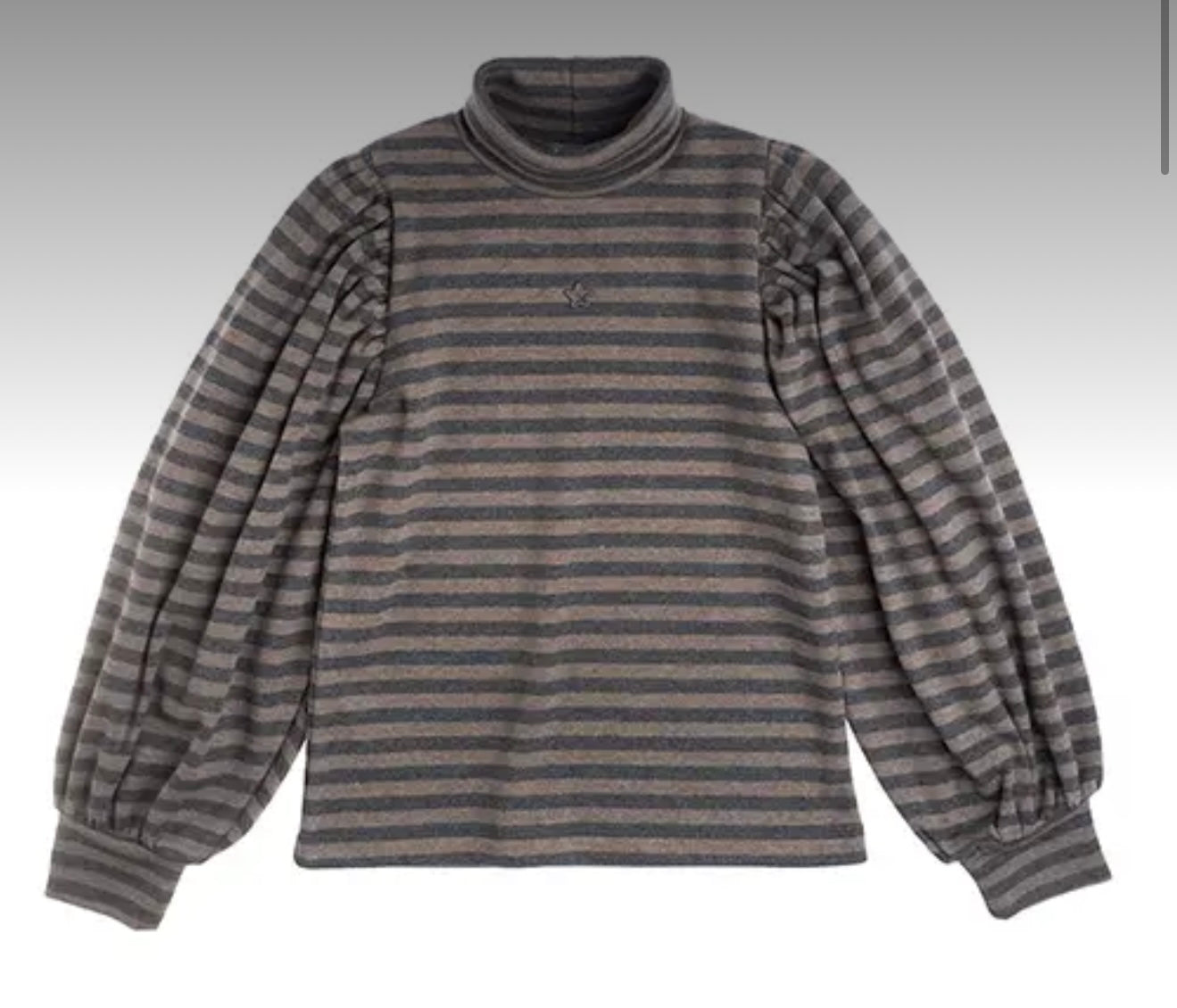 TOCOTO VINTAGE - Turtleneck Striped Tee (6Y)