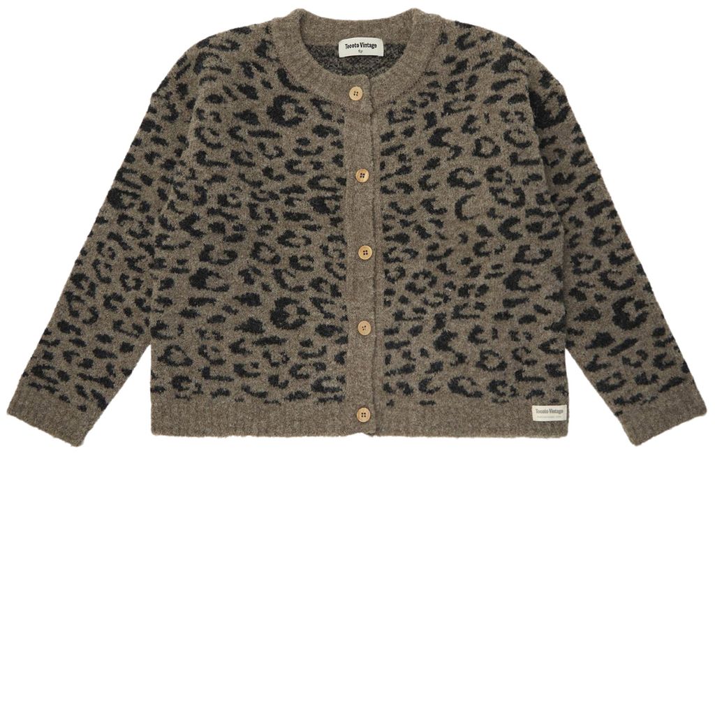 TOCOTO VINTAGE - Animal Print Cardigan (8Y)
