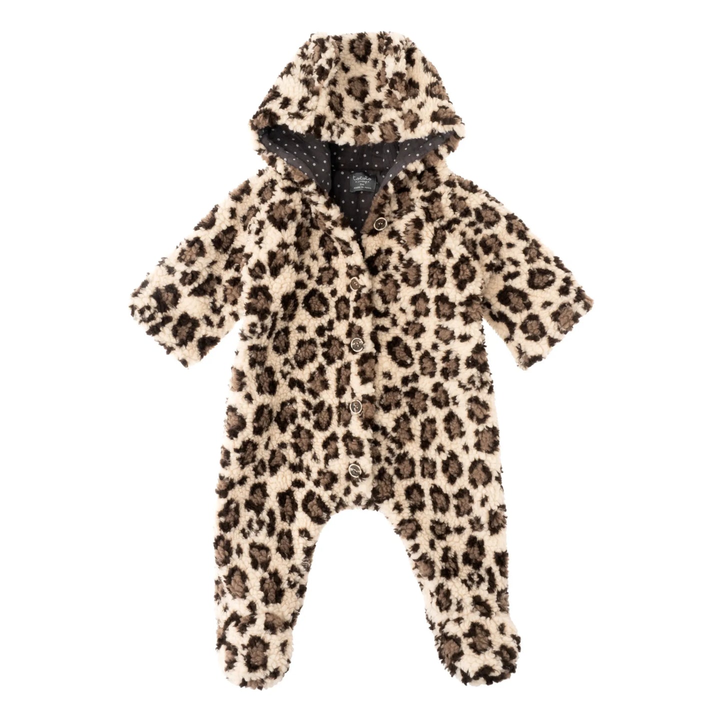 TOCOTO VINTAGE - Animal Print Hooded Onesie (3M)