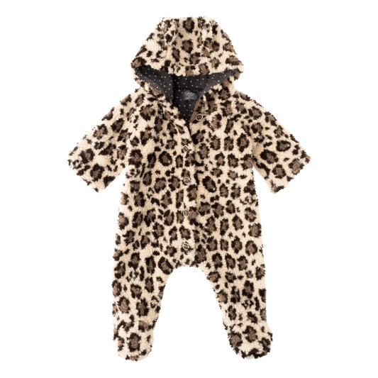 TOCOTO VINTAGE - Animal Print Hooded Onesie (3M)