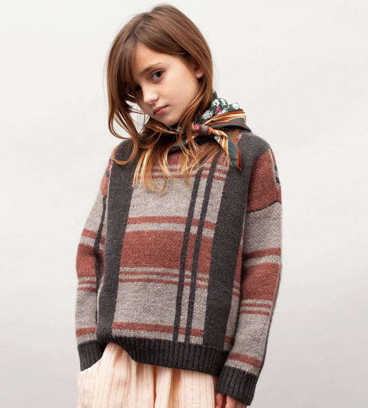 TOCOTO VINTAGE - Checked Turtleneck Knit Sweater (6Y)