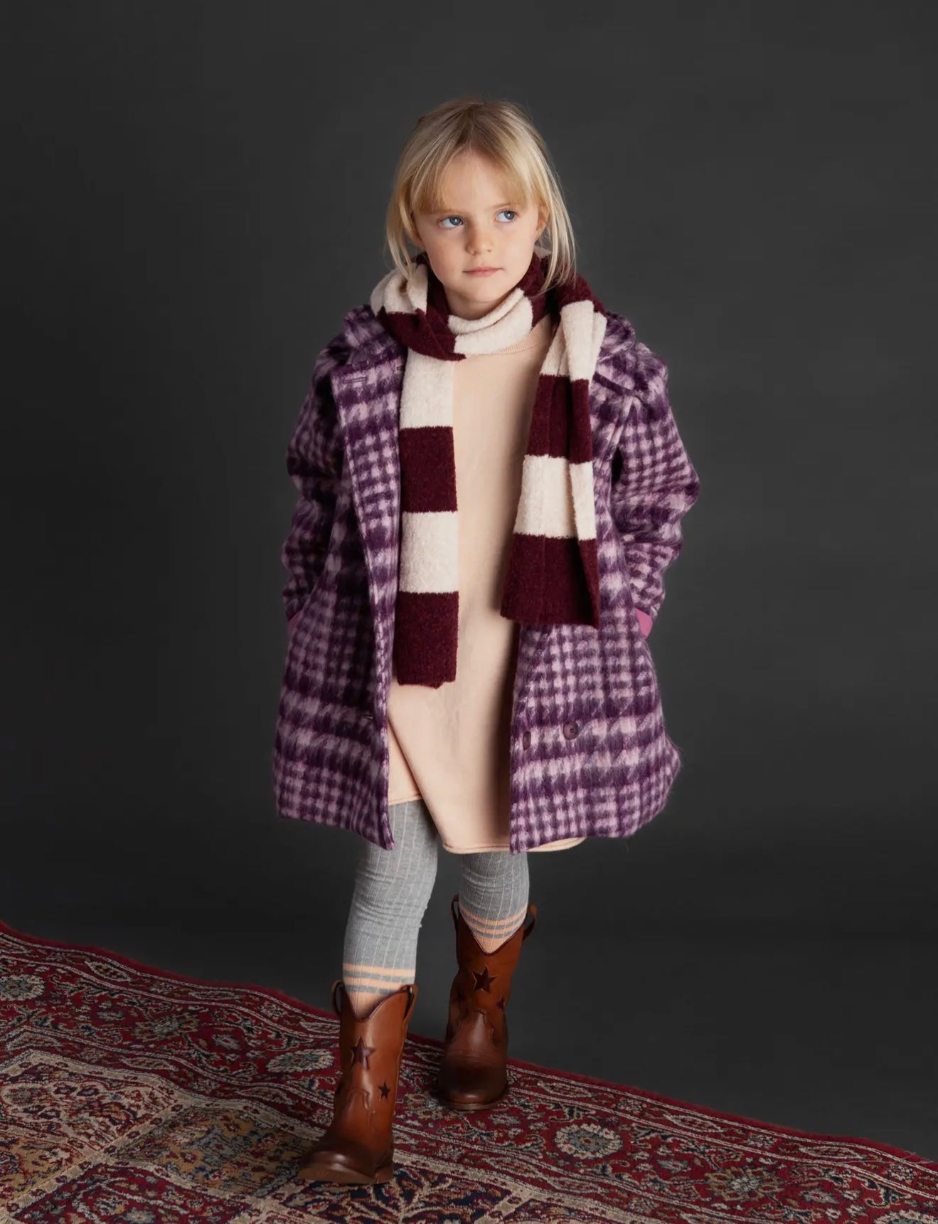 TOCOTO VINTAGE - Aubergine Coat (8Y)