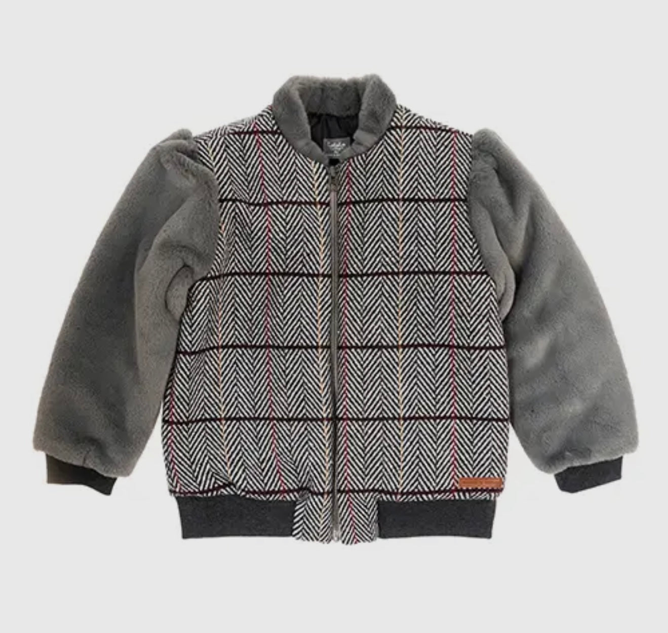TOCOTO VINTAGE - Girls Fur Sleeved Bomber (6Y)