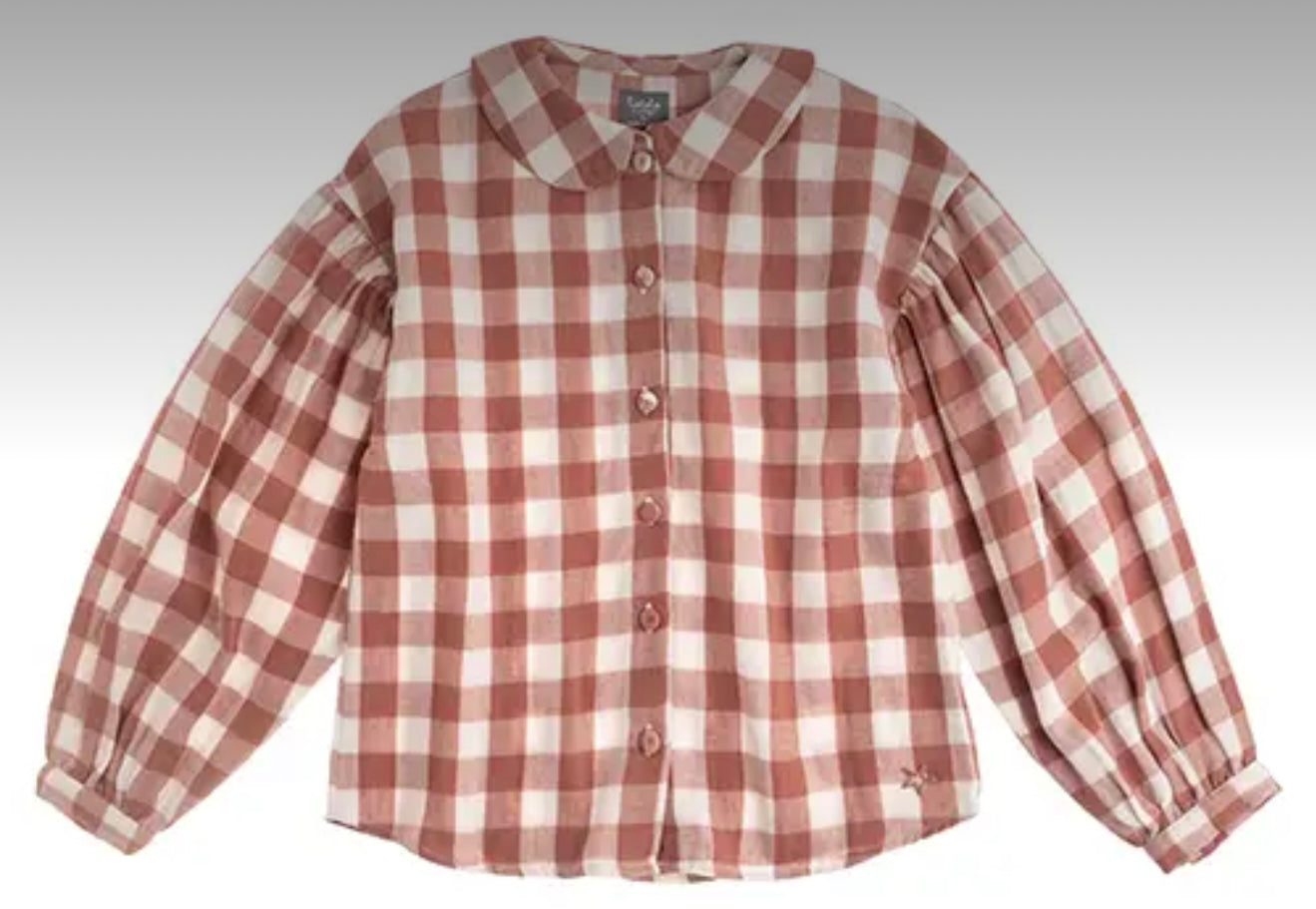 TOCOTO VINTAGE - Vichy Checked Blouse (6Y)