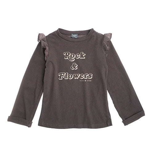 TOCOTO VINTAGE - Rock and Flowers Ruffle Long Sleeve