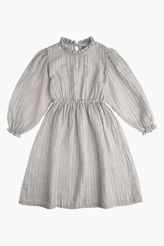 TOCOTO VINTAGE - Grey Lurex Striped Dress (6Y)