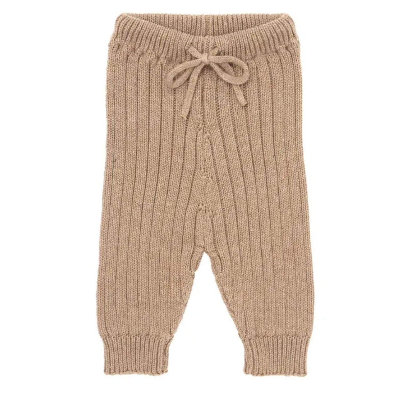 TOCOTO VINTAGE - Organic Cotton Ribbed Legging Beige (3M)