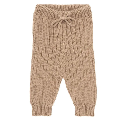 TOCOTO VINTAGE - Organic Cotton Ribbed Legging Beige (3M)