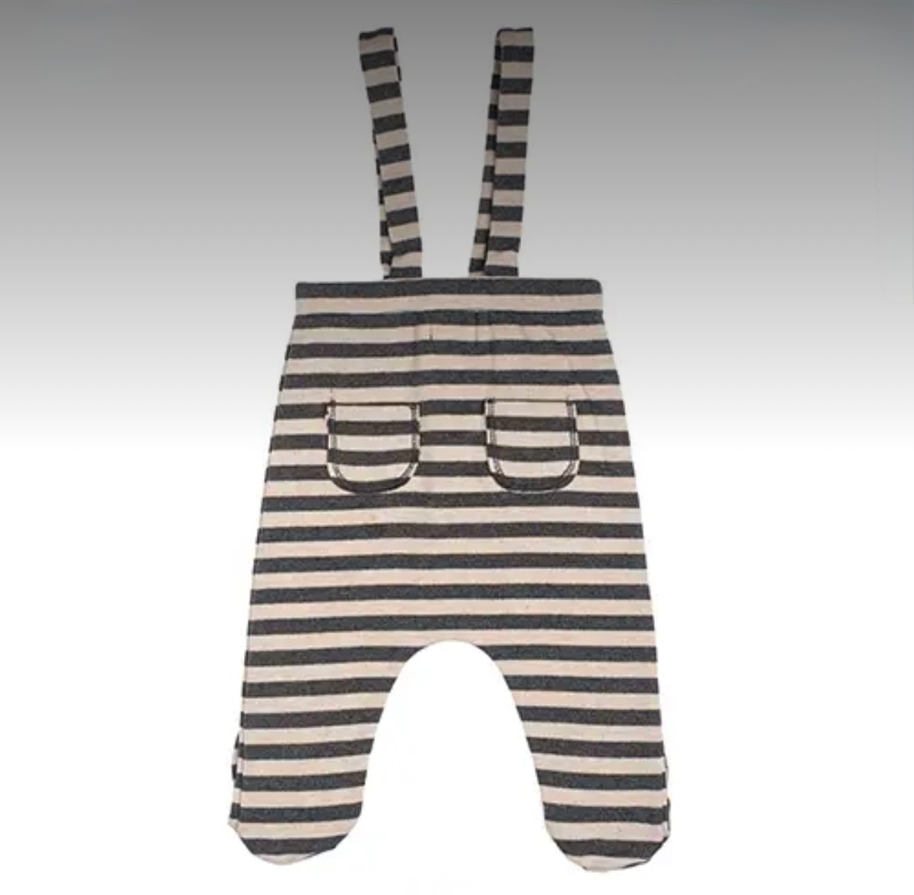 TOCOTO VINTAGE - Striped Baby Suspender Onesie (3M)