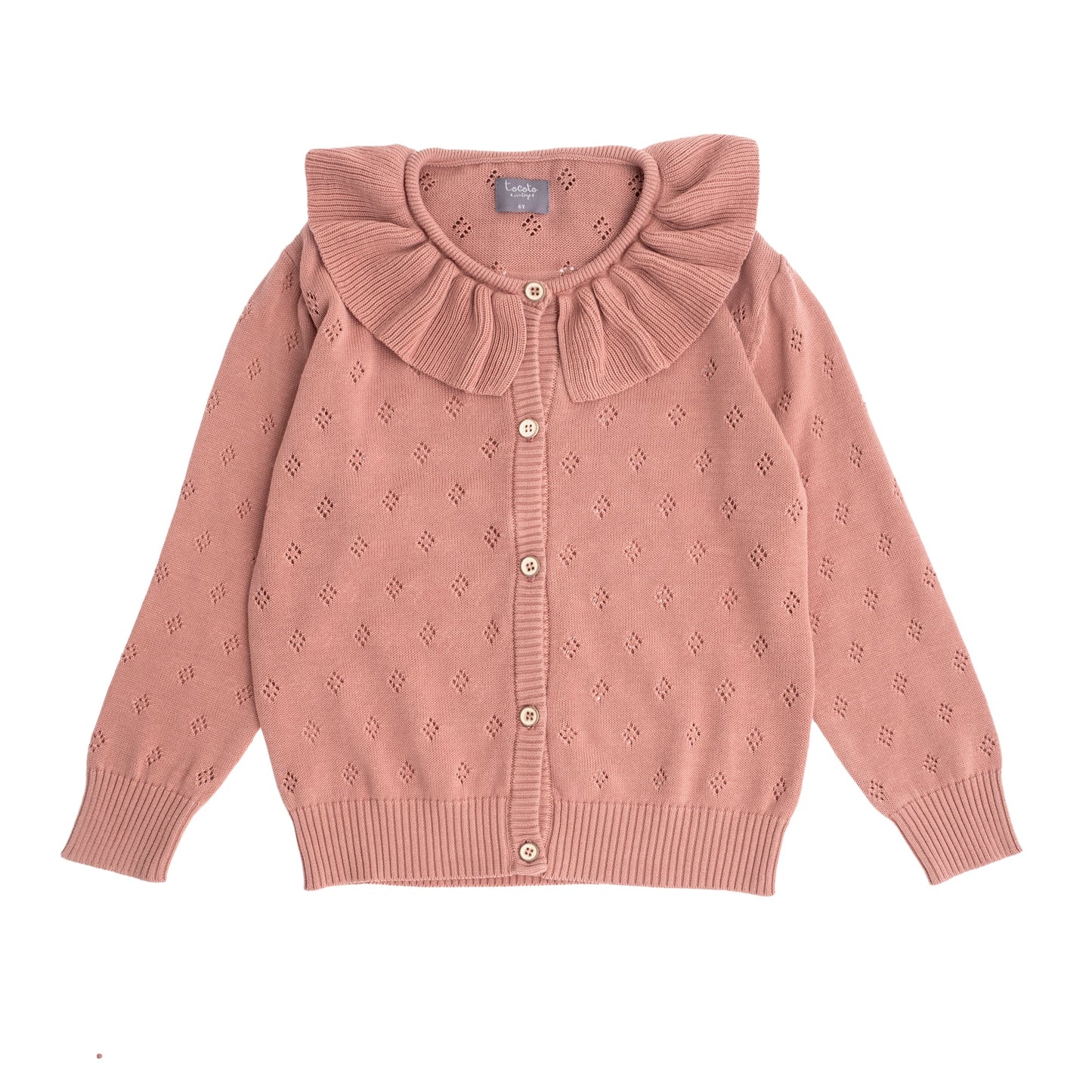 TOCOTO VINTAGE - Pointelle Cardigan (6Y)