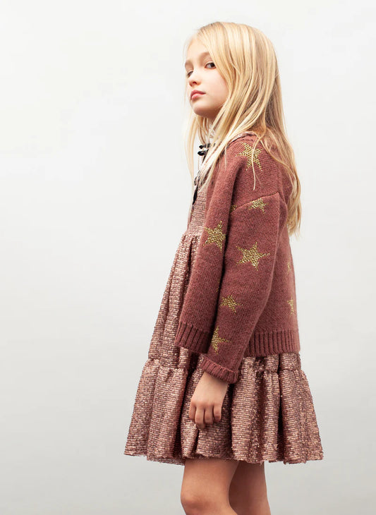TOCOTO VINTAGE - Lurex Star Cardigan (6Y)