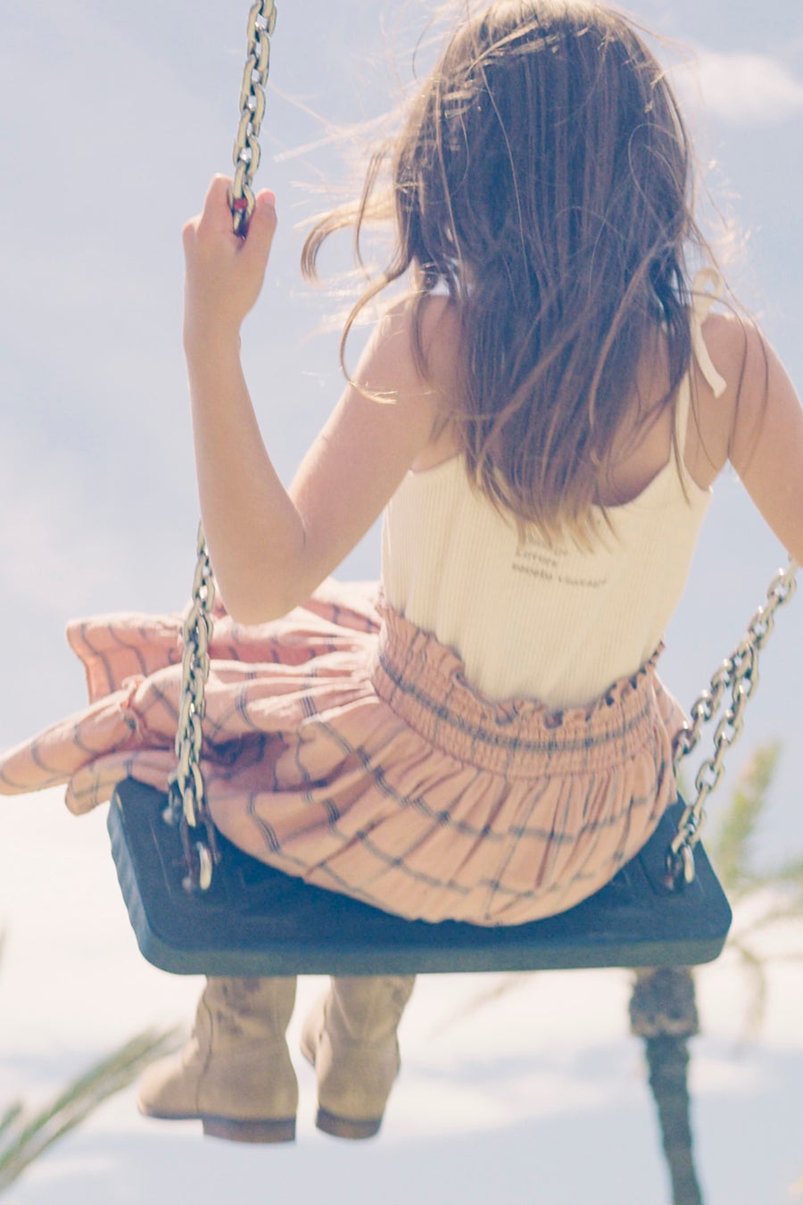 TOCOTO VINTAGE - Checkered Midi Skirt (6Y)