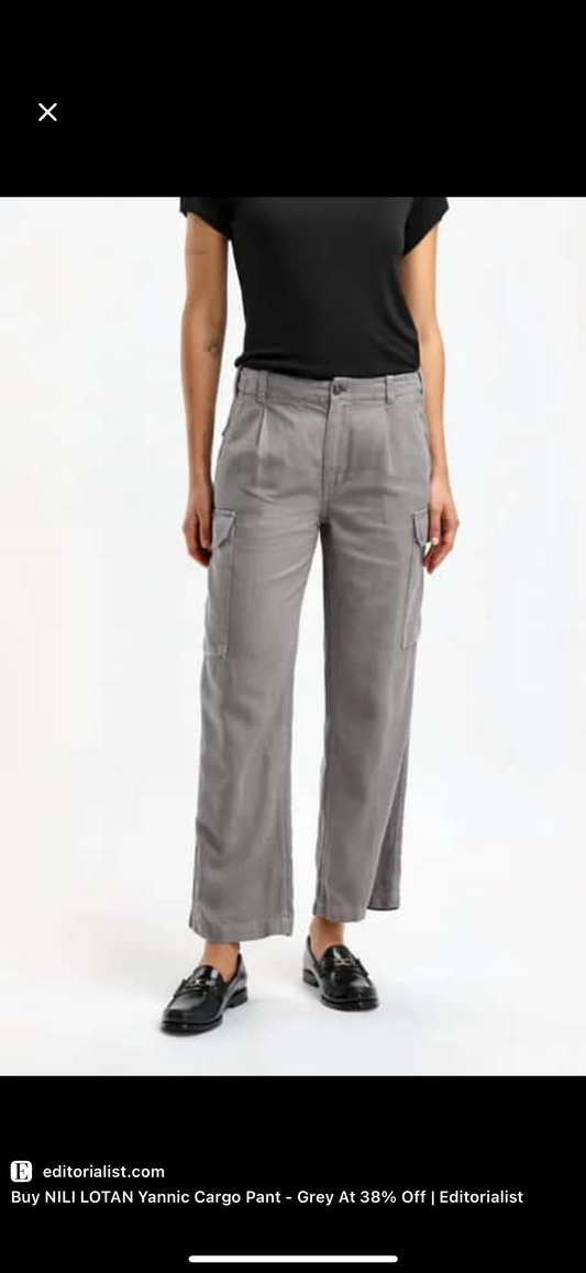 NILI LOTAN - Yannic Cargo Pant Grey (Size 2)