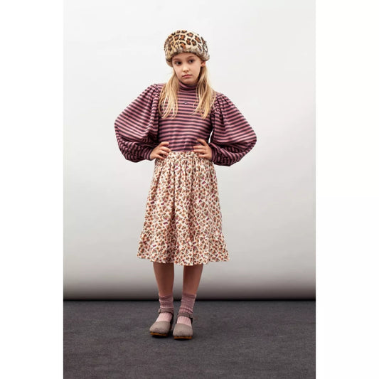 TOCOTO VINTAGE - Flower Midi Skirt Pink (6Y)