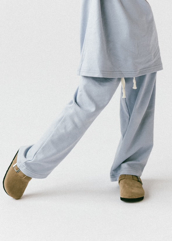 FOSTERED COLLECTION - Soft Cotton Pants Powder Blue