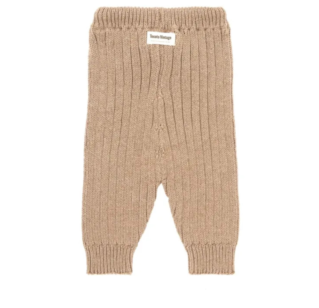 TOCOTO VINTAGE - Organic Cotton Ribbed Legging Beige (3M)