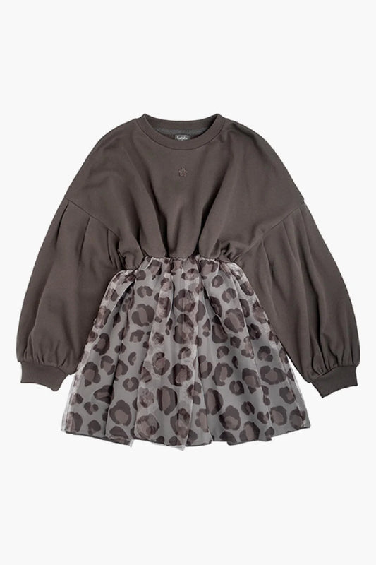 TOCOTO VINTAGE - Combo Tulle Animal Print Dress (6Y)