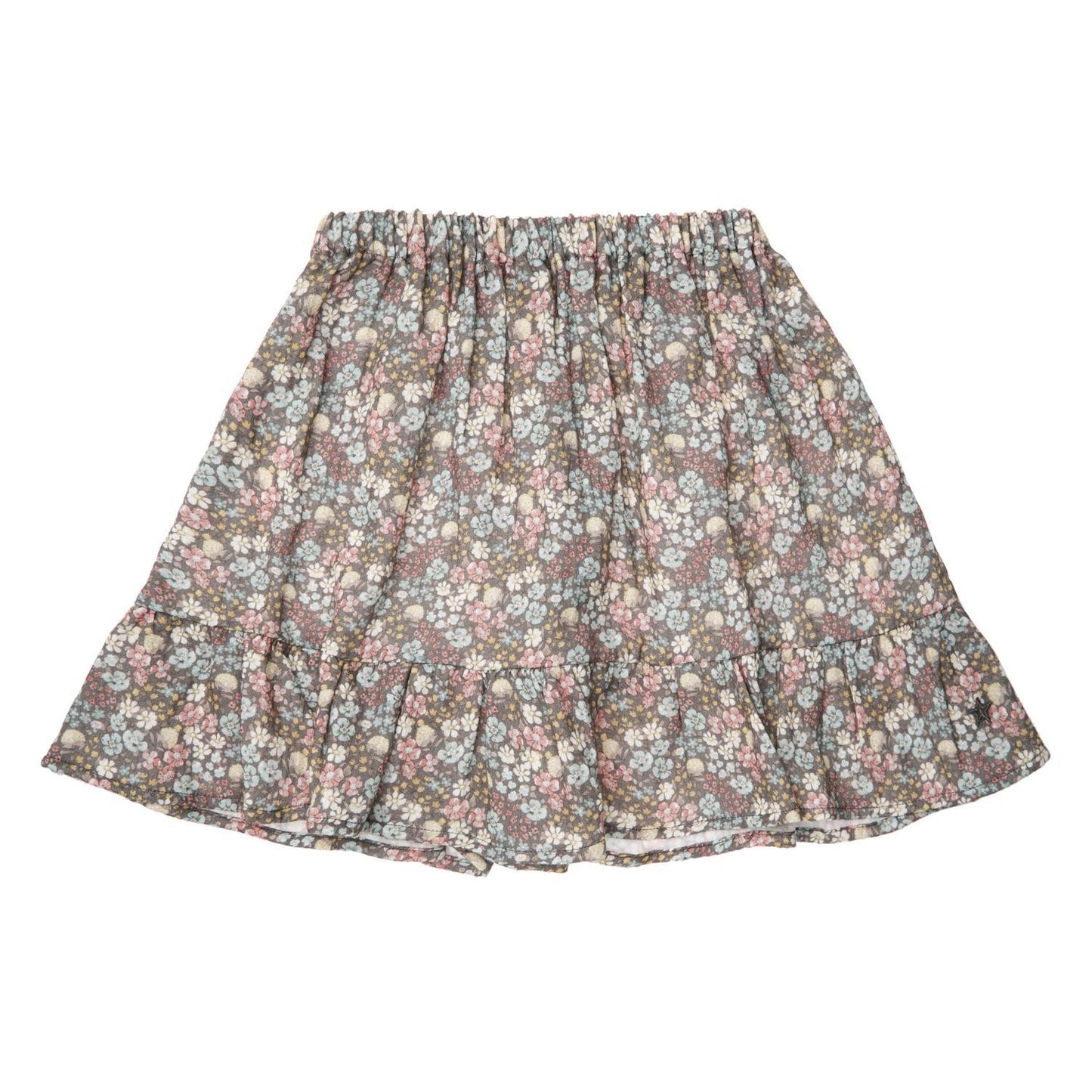 TOCOTO VINTAGE - Dark Grey Liberty Flowers Mini Skirt (6Y)