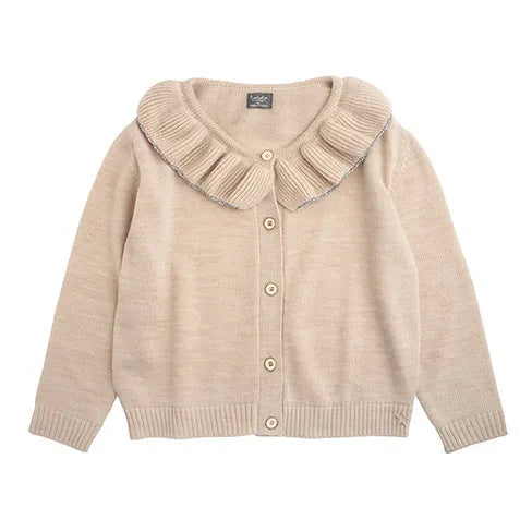 TOCOTO VINTAGE - Flounce Sweater with Sparkle Trim