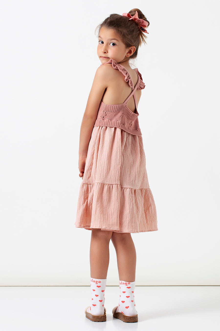 TOCOTO VINTAGE - Knit Combo Dress Pink (6Y)