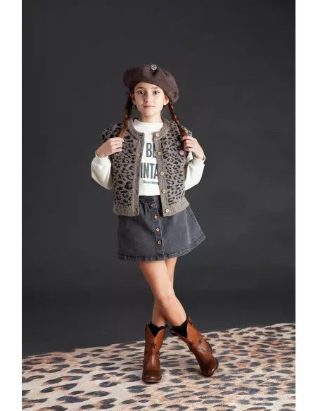 TOCOTO VINTAGE - Animal Print Vest (6Y)