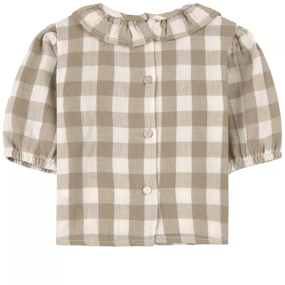 TOCOTO VINTAGE - Vichy Check Blouse Grey (3M)