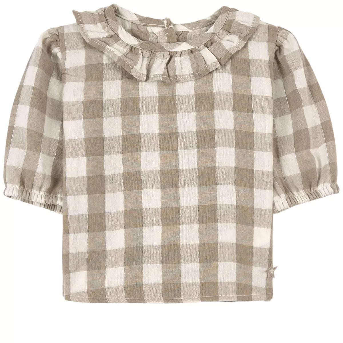 TOCOTO VINTAGE - Vichy Check Blouse Grey (3M)