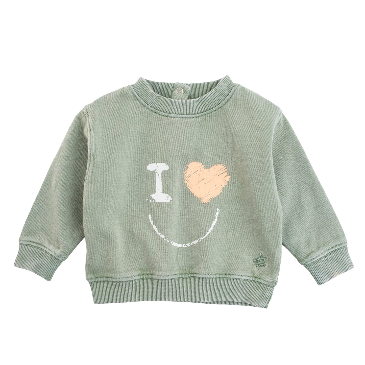 TOCOTO VINTAGE - Baby Green I Love Sweatshirt (3M)