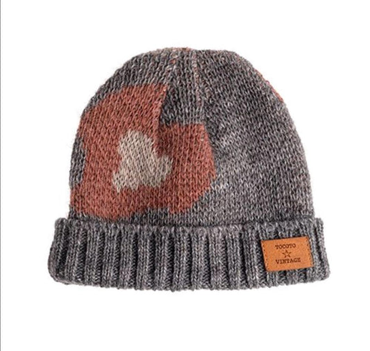 TOCOTO VINTAGE - Animal Print Beanie (S)