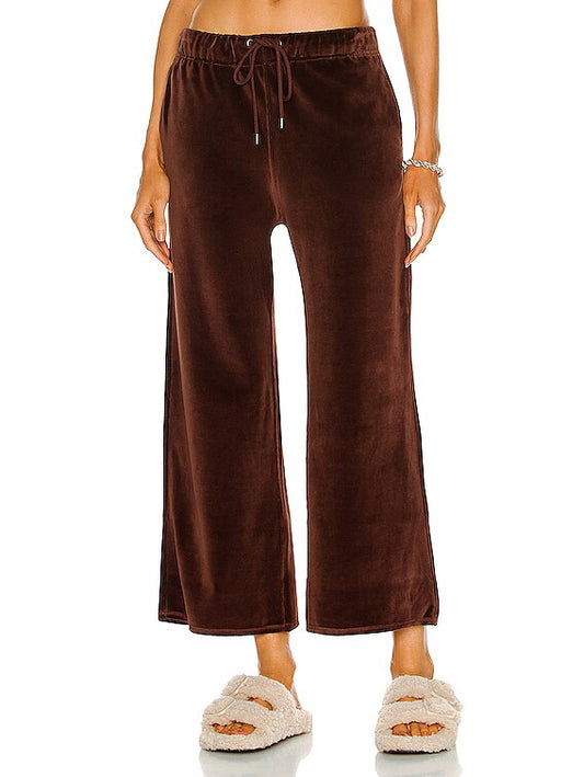 NILI LOTAN - Daphne Velour Track Pant Brown (Size L)