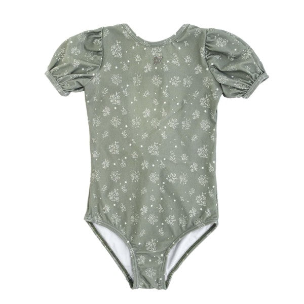 TOCOTO VINTAGE - Flower Red Cap Sleeve Swimmer (6Y)