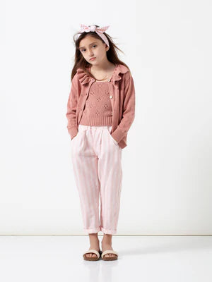 TOCOTO VINTAGE -  Pink wide Stripe Pants (6Y)