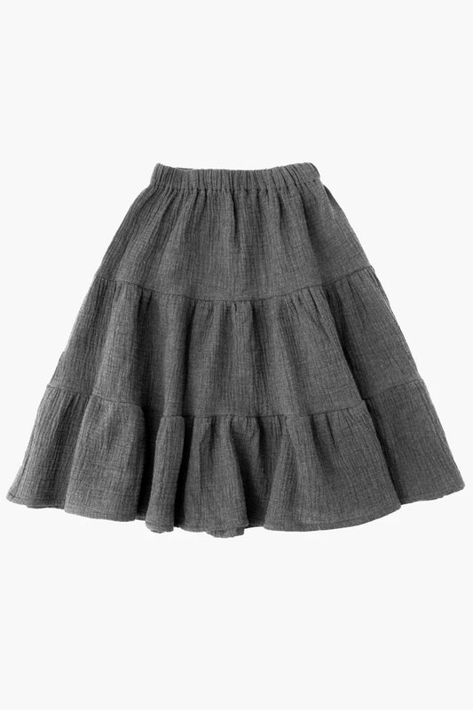 TOCOTO VINTAGE - MIDI Dark Grey Skirt (8Y)