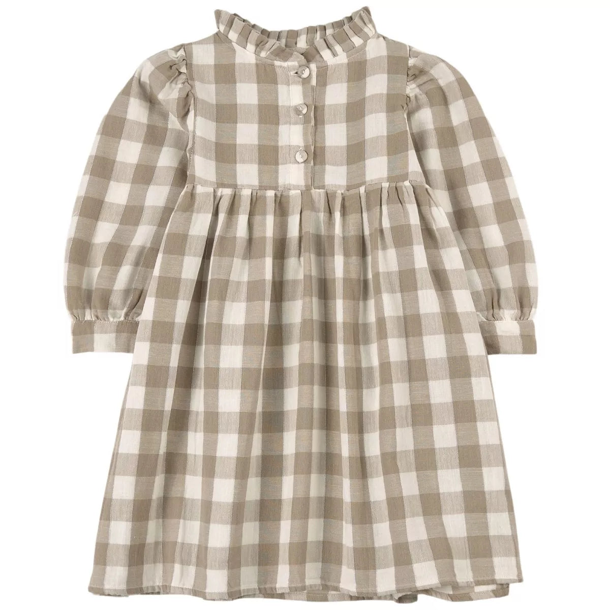 TOCOTO VINTAGE - Vichy Frames Dress Grey (6Y)