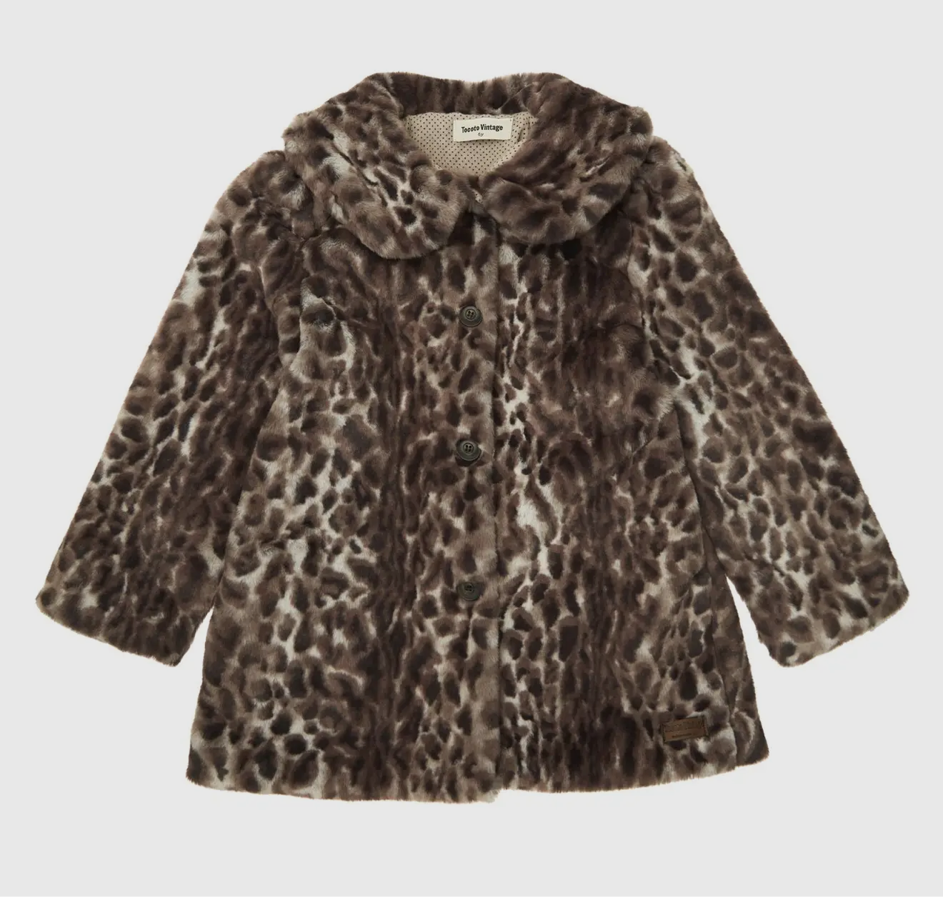 TOCOTO VINTAGE - Animal Print Fur Coat (6Y)