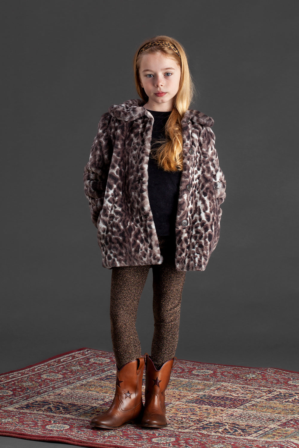 TOCOTO VINTAGE - Gold Glitter Leggings (6Y)