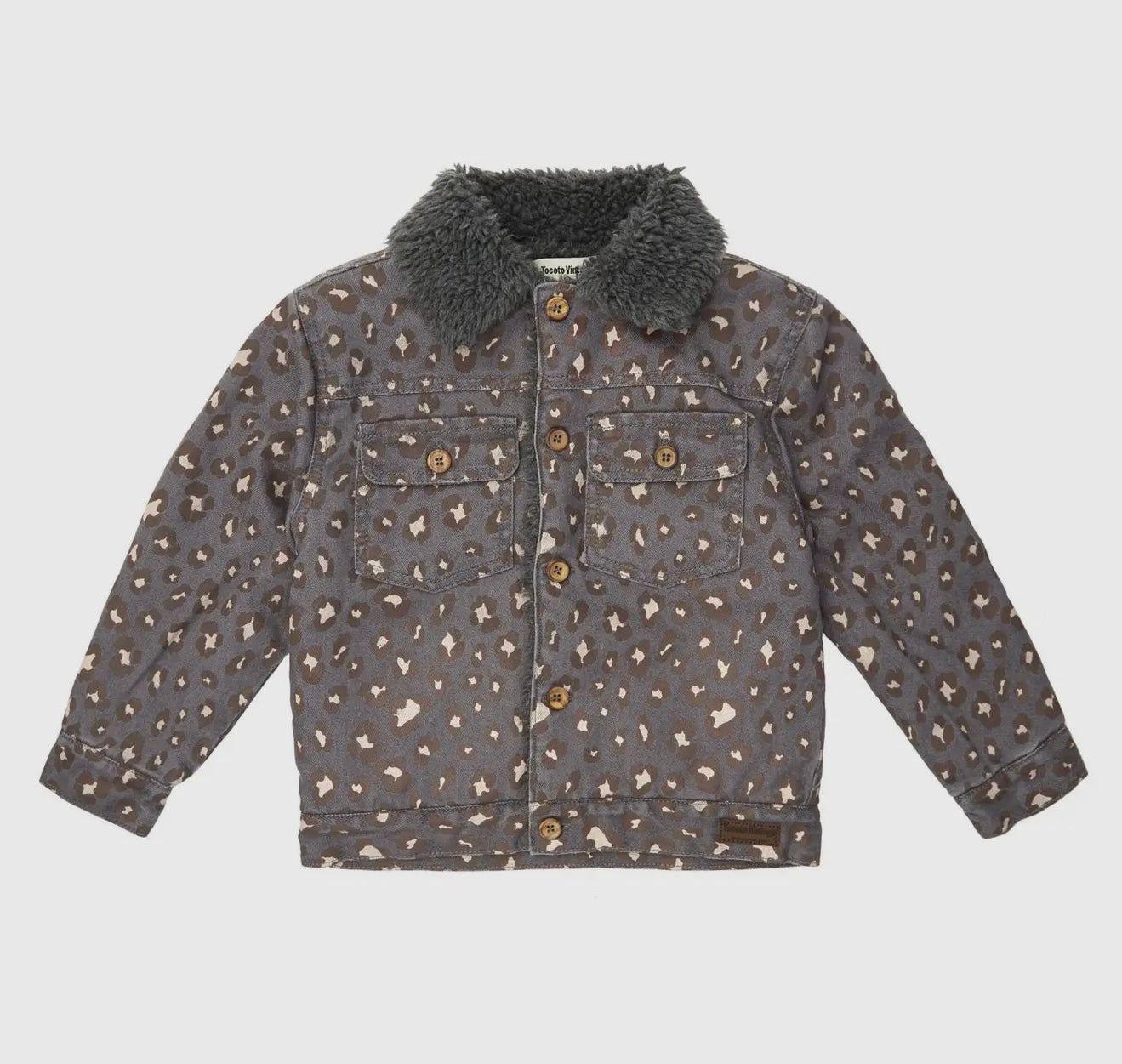 TOCOTO VINTAGE - Animal Print Shearling Jacket (6Y)