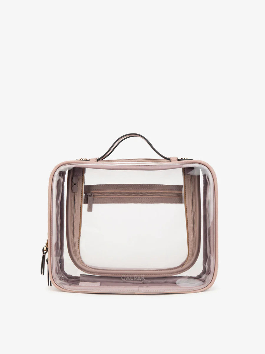 CALPAK - Large Clear Cosmetic Case Mauve