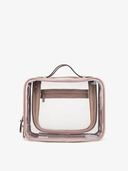 CALPAK - Large Clear Cosmetic Case Mauve