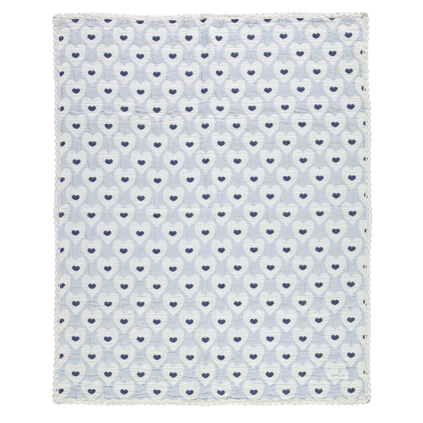 Love Blanket Blue Heart Motif