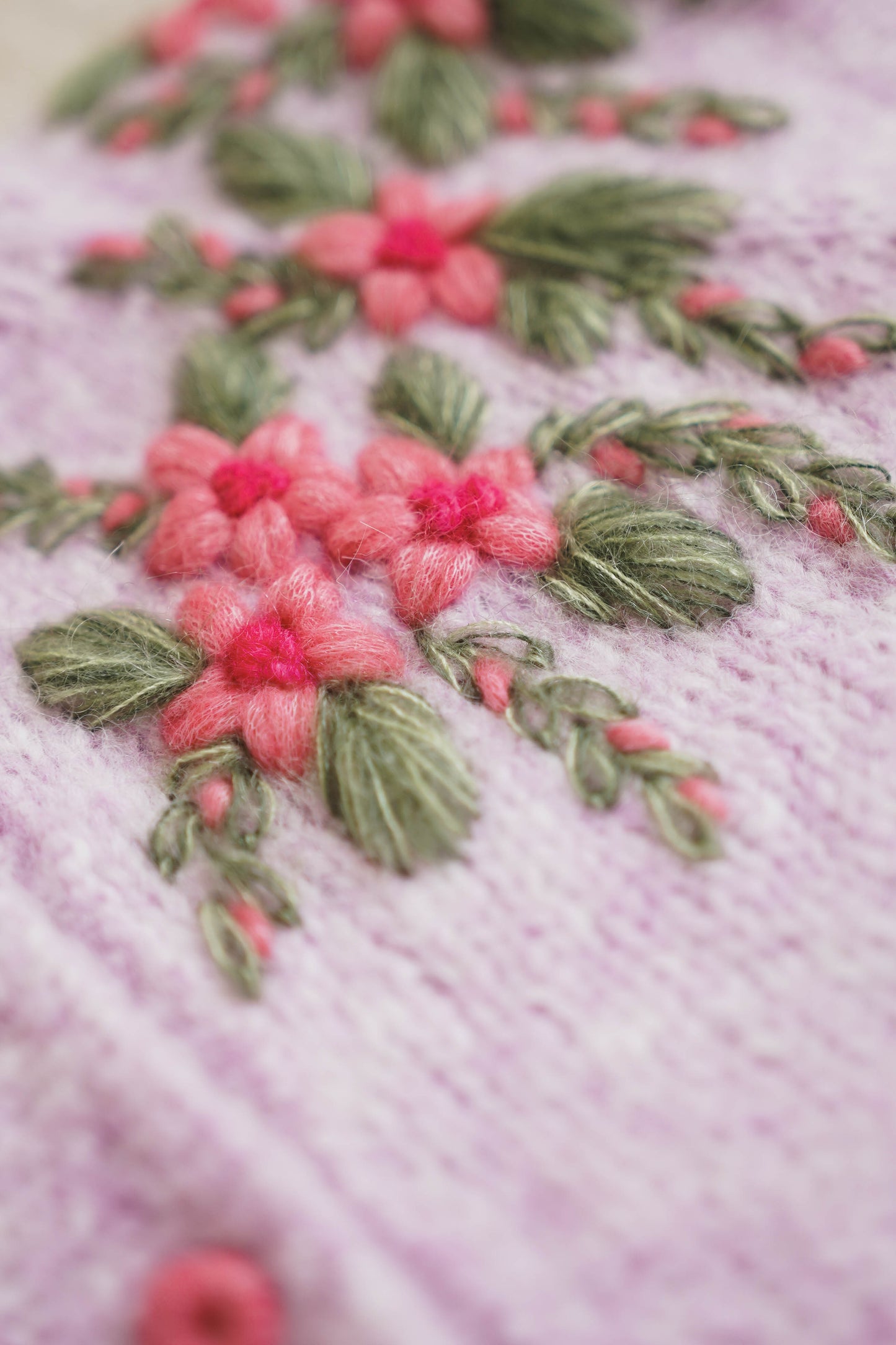 Rosette Hand Knit Cardigan