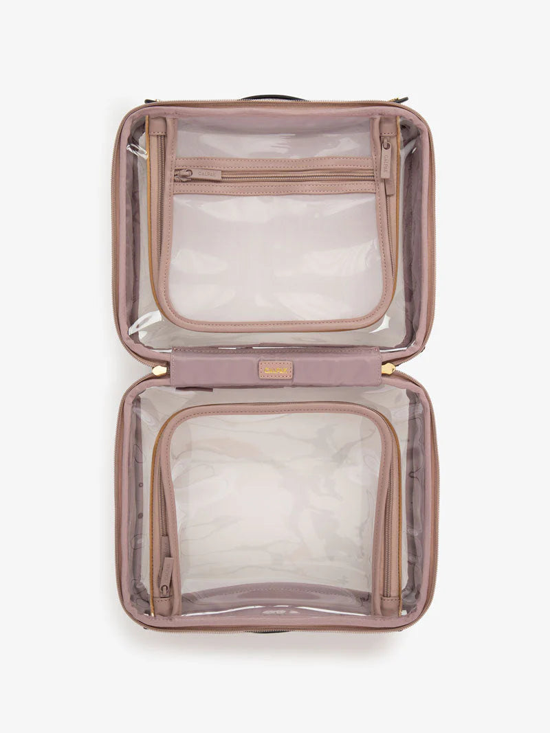 CALPAK - Large Clear Cosmetic Case Mauve