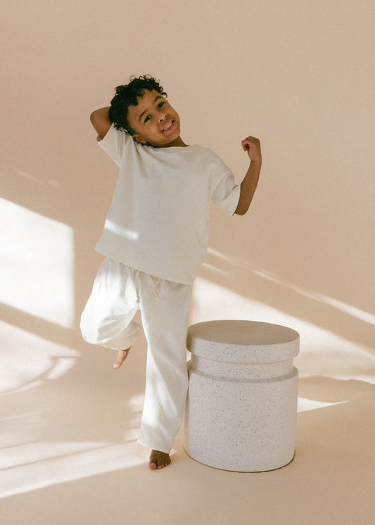 FOSTERED COLLECTION - Soft Cotton Pants Ivory