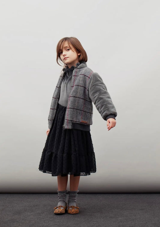 TOCOTO VINTAGE - Girls Fur Sleeved Bomber (6Y)